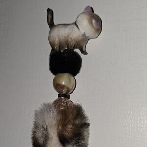 Brown and Black Siamese Cat Bling Pen